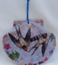 Decoupaged flat scallop shell swallow hanging decoration - Image 2