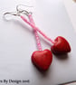 Sterling Silver Heart Drop Earrings  - Image 1