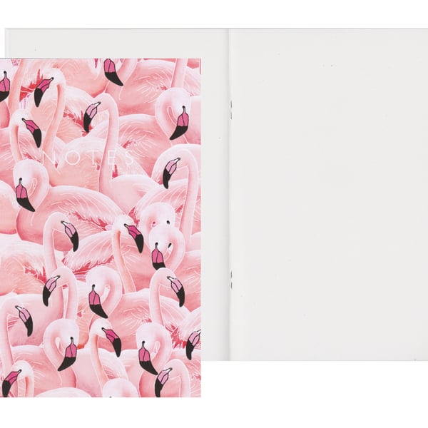 Plain Pages A5 Notebook - A Flamboyance of Flamingos