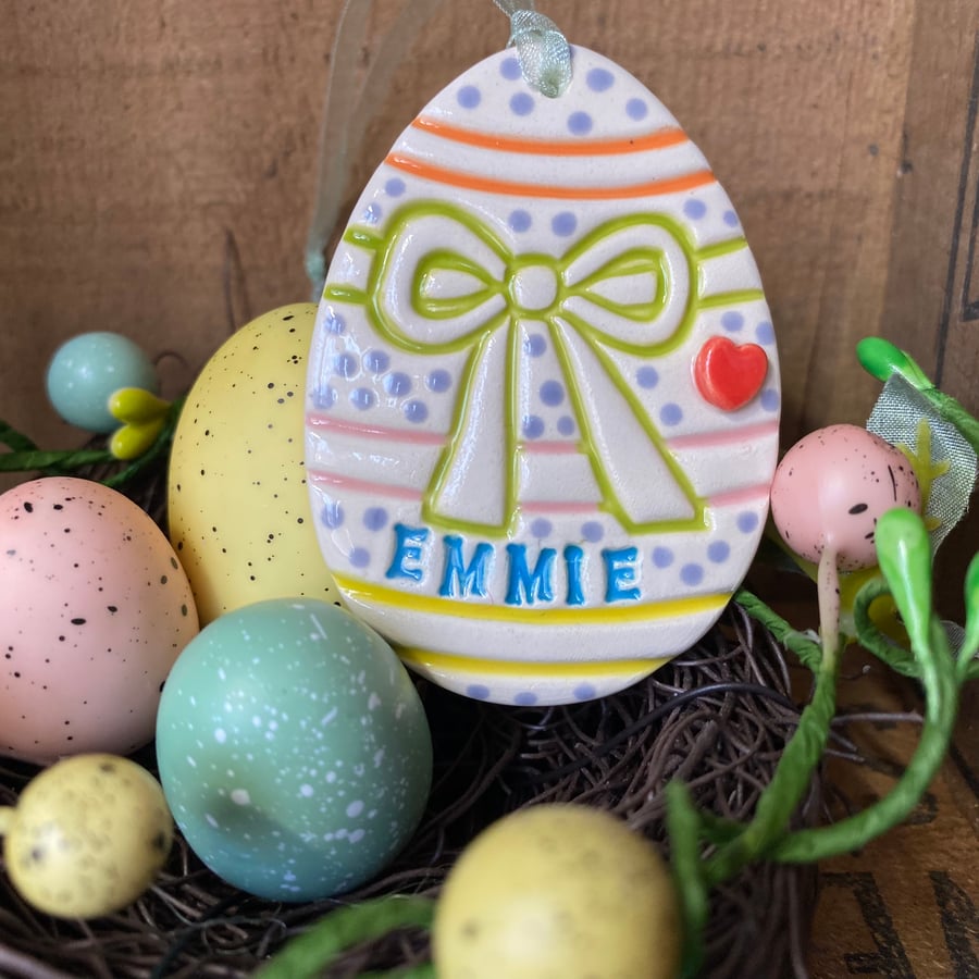 Personalised ceramic Easter egg
