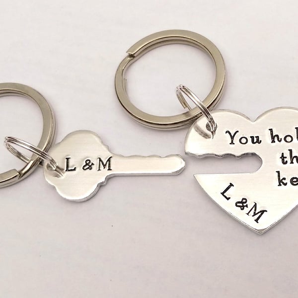 You hold the key to my heart personalised keyrings