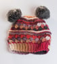  Hat Cute crochet with handmade faux fur pompoms - Image 8