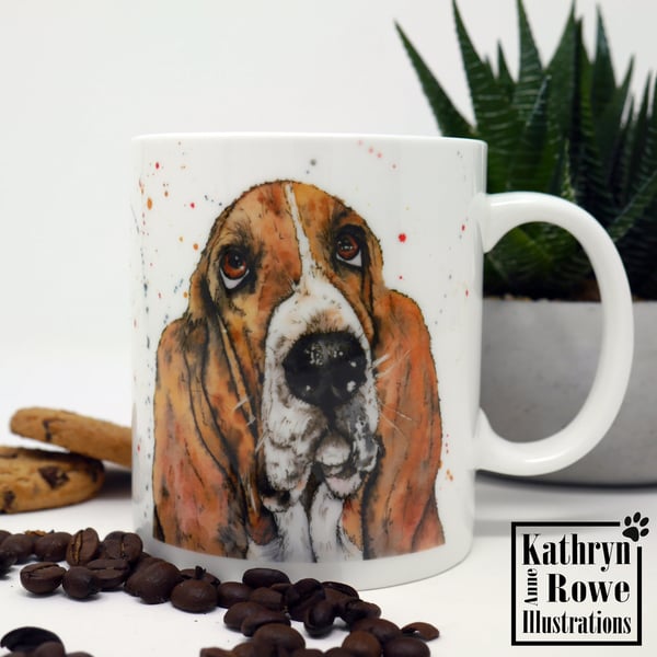 Basset Hound, Bone China Mug, Basset Hound Mug, Hound Gift, Hound, Dog Lover