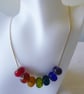 Murano Lampwork Glass Bead Rainbow Necklace A