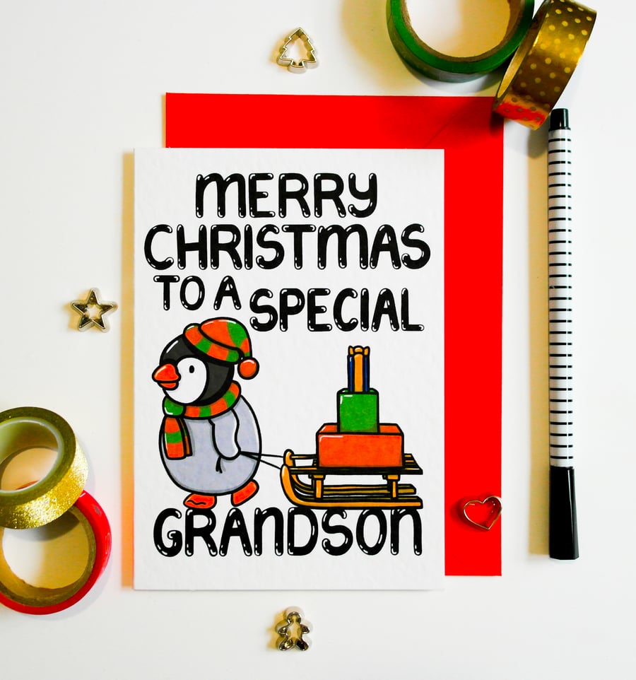 Christmas Card For A Special Grandson Christmas Card from Grandparents