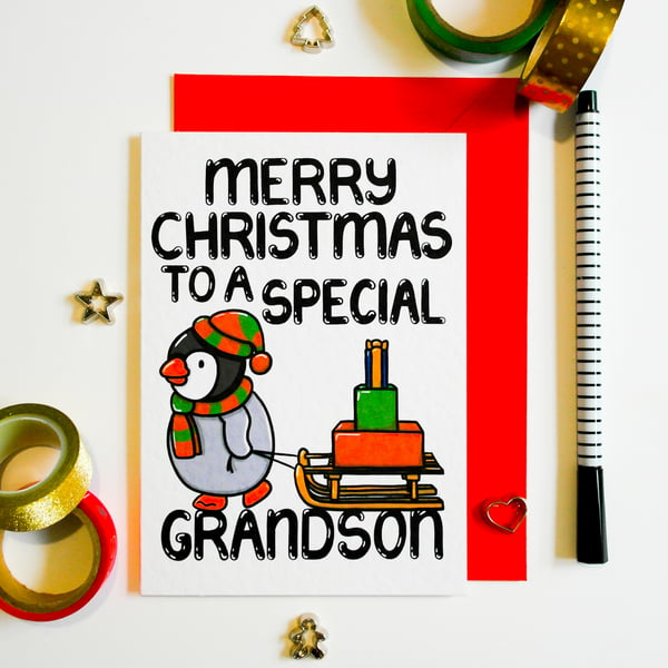 Christmas Card For A Special Grandson Christmas Card from Grandparents