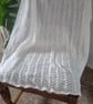 Handmade knitted white baby blanket, shawl -christening gifts - Image 3