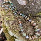 Turquoise and silver bead necklace