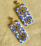 THALIA - Mediterranean Floral Tile Statement Earrings