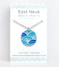 Wave Pattern Necklace. Wooden Pendant. Sterling Silver Seaside Jewellery. - Image 4