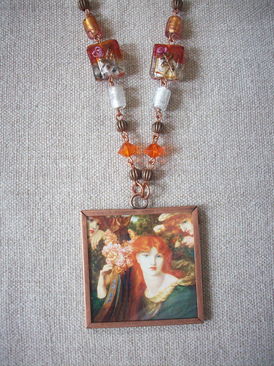 Dante Gabriel Rossetti 'La Ghirlandata' Art Necklace