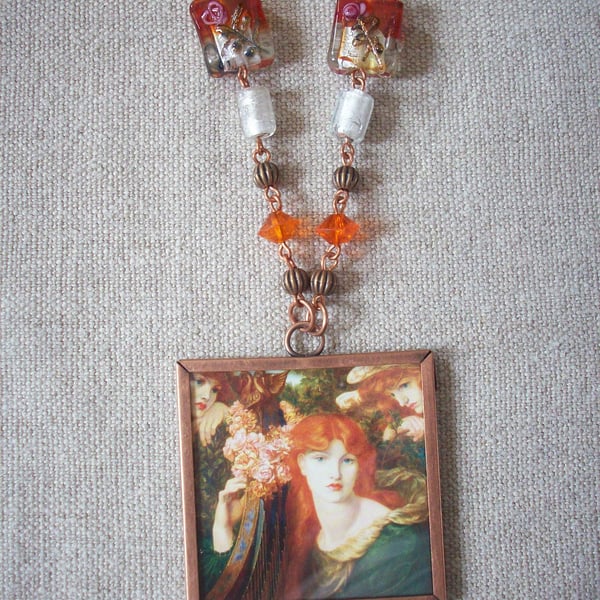 Dante Gabriel Rossetti 'La Ghirlandata' Art Necklace