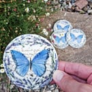 Lavender Butterfly Round Clay Coasters