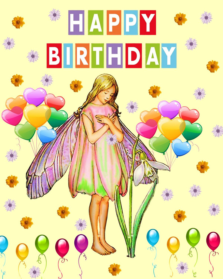 Flower Fairy Birthday Card 