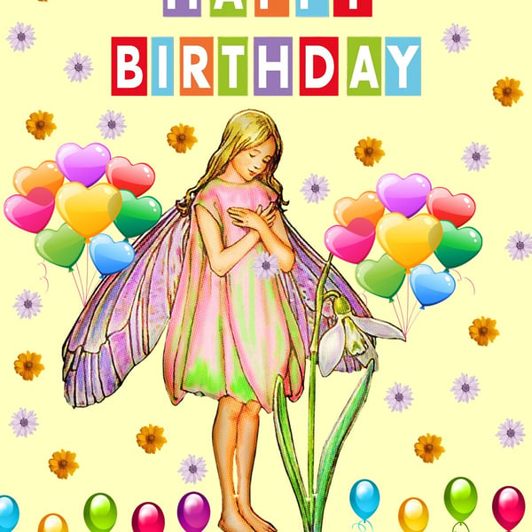 Flower Fairy Birthday Card 