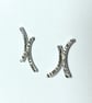 Sterling Silver Hammered Kiss Stud Earrings - Image 2