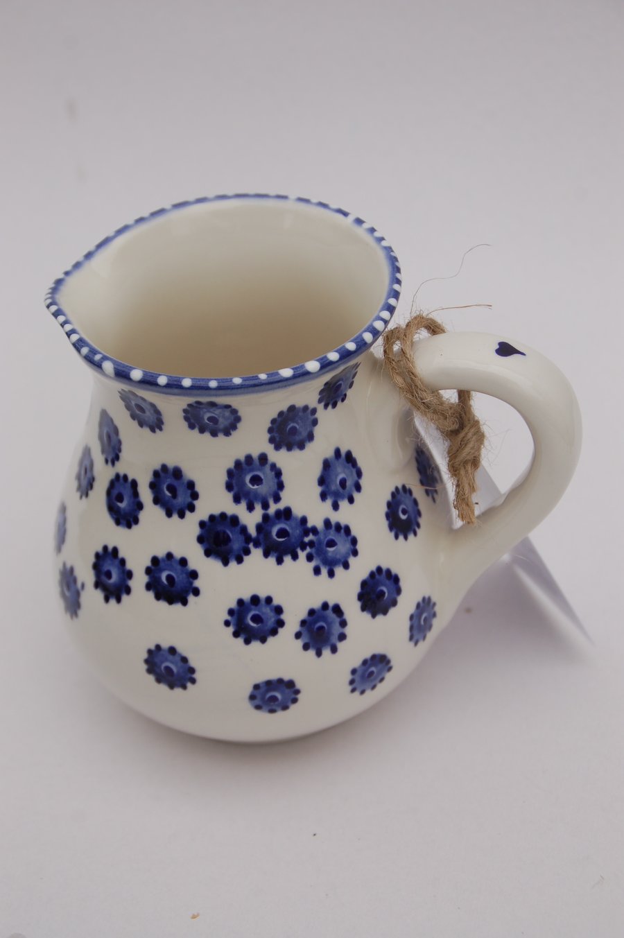 blue and white jug