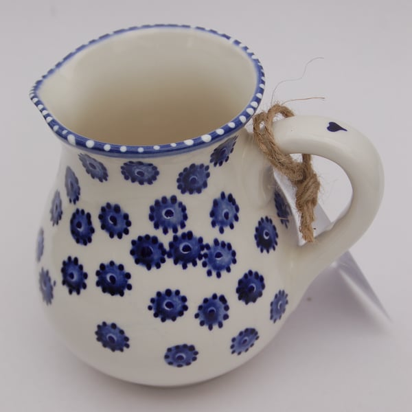 blue and white jug