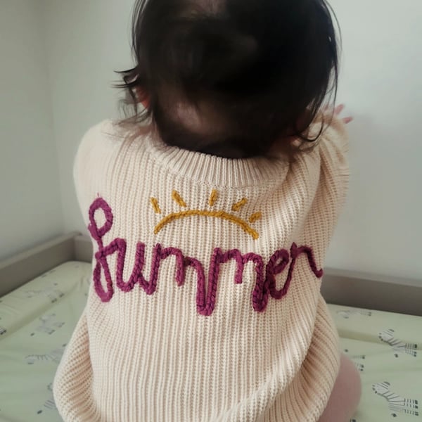 Personalised knitted jumper