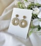 Gold Glitter Hoop Earrings - Acrylic - Image 3