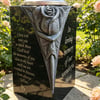 Granite Memorial Vase RoseBowl Grave Flower Pot Cemetery Stone GraveStone Plaque