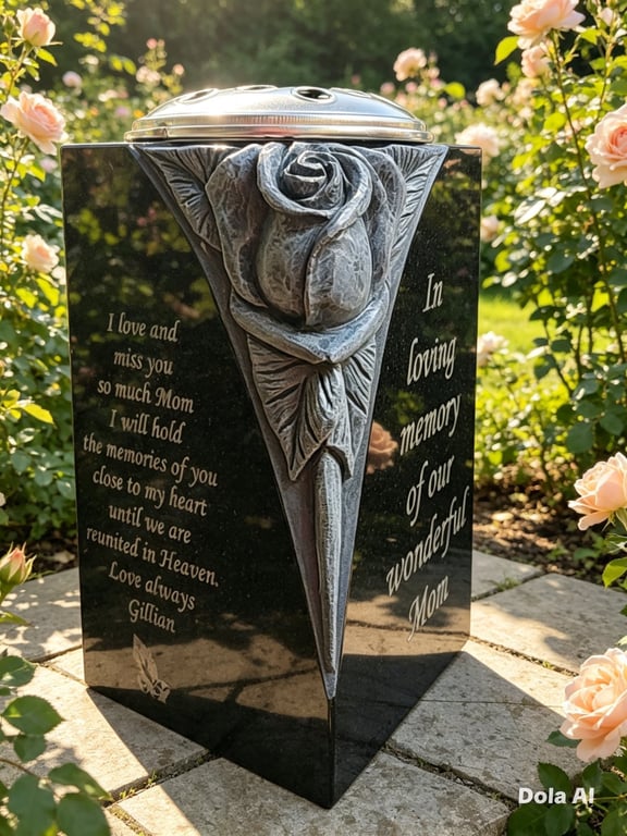 Memorial Grave Vase Rose Bowl Grave Flower Pot Cemetery Stone Grave Stone Plaque