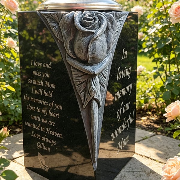 Memorial Grave Vase Rose Bowl Grave Flower Pot Cemetery Stone Grave Stone Plaque