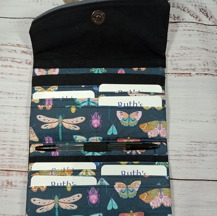 Winslet wallet flying insects fabric Folksy