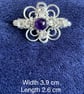 Sterling Silver Chainmaille Amethyst Ladies Brooch - Image 2