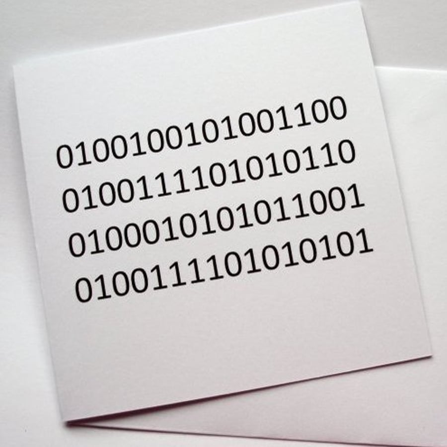 CUSTOM PERSONALISED - binary code greeting birthday card - geek