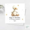 Personalised Duck Birthday Card for 1st Birthday Boy or Girl Handmade Cute Card