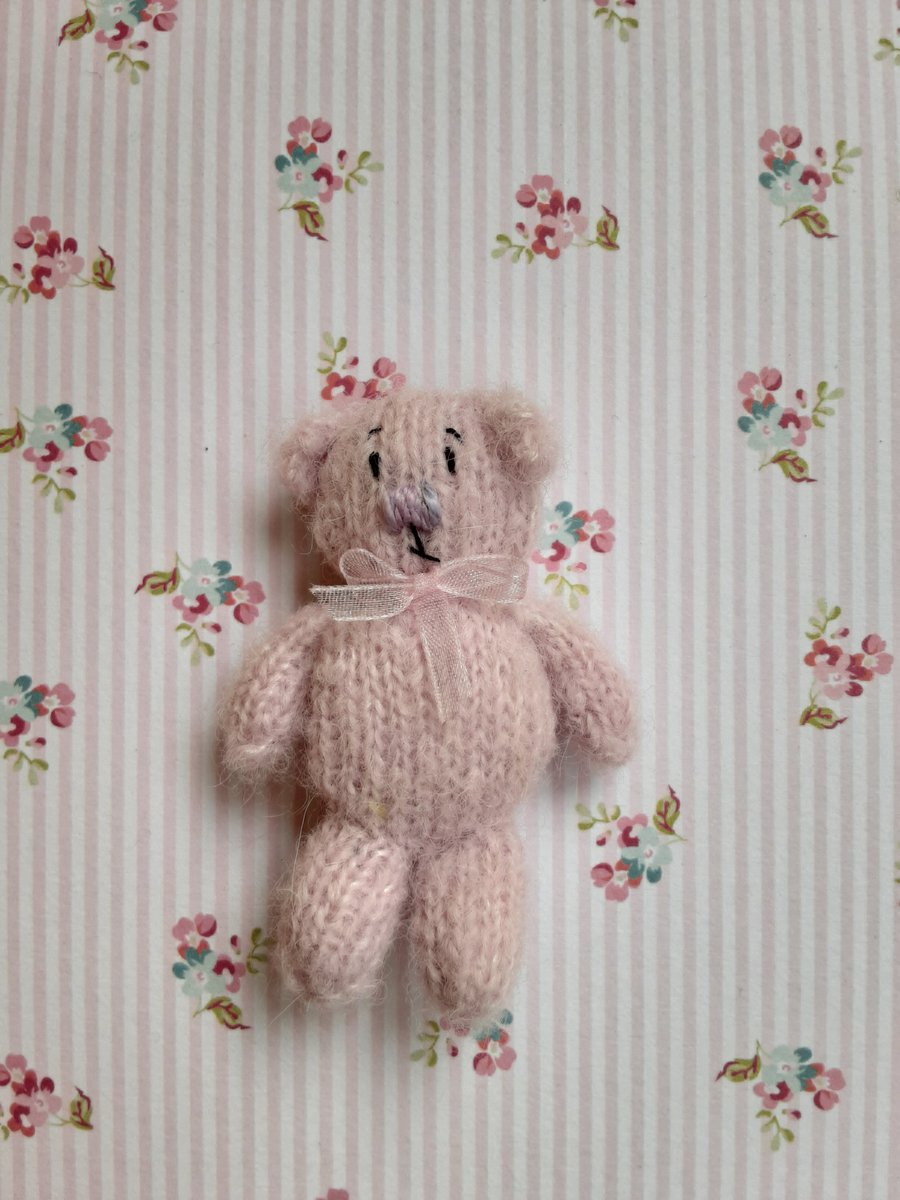 Hand knitted mini bear