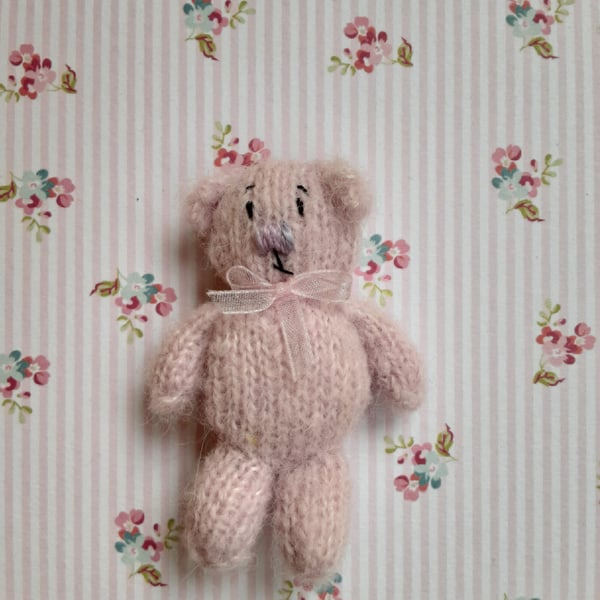 Hand knitted mini bear
