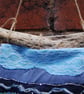 Upcycled  wall hanging.  Slow Stitched coastal scene. - Image 8