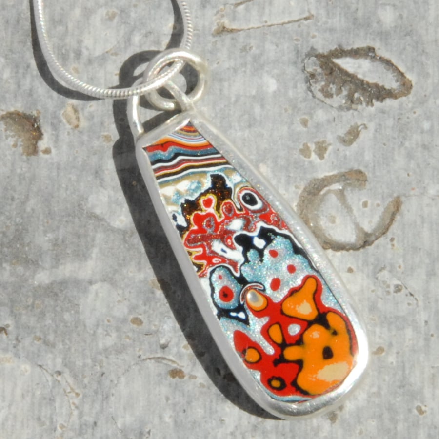 Dagenham fordite and sterling silver pendant