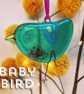 BABY Fused Glass Emerald Bird - Image 1
