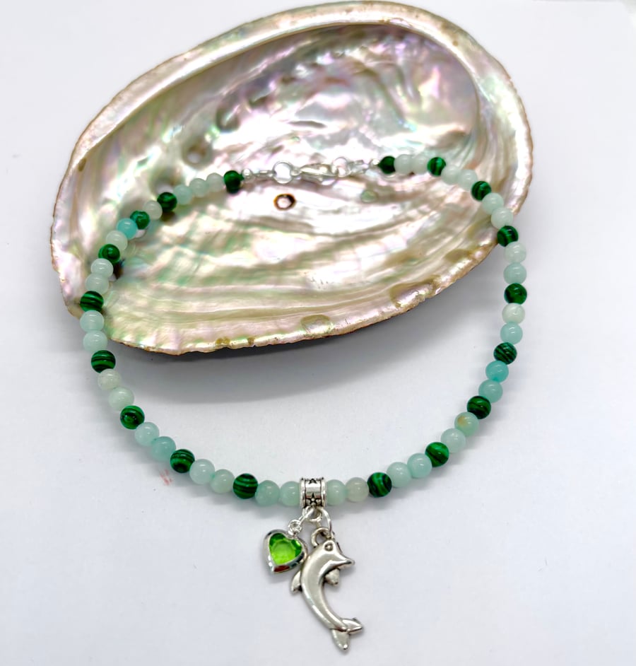 Dainty Anklet with Dolphin Charm