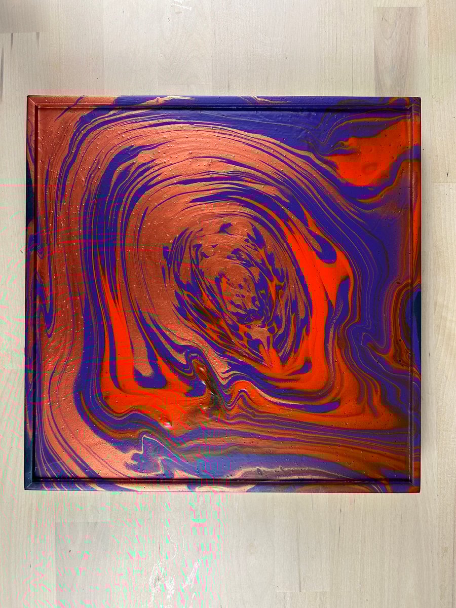 Copper Bonfire - Original abstract painting on board