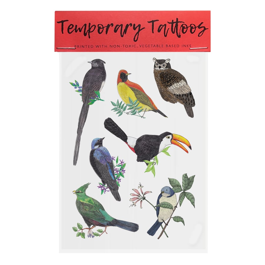 Temporary Tattoos: a collection of cute bird designs! 