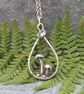 Silver woodland necklace, Autumnal jewellery, toadstool necklace - Image 9