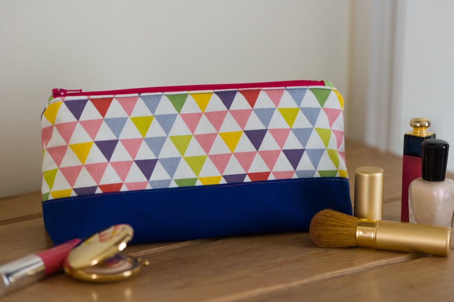 Zip pouch in a really useful size, perfect as a make up bag or large pencil case
