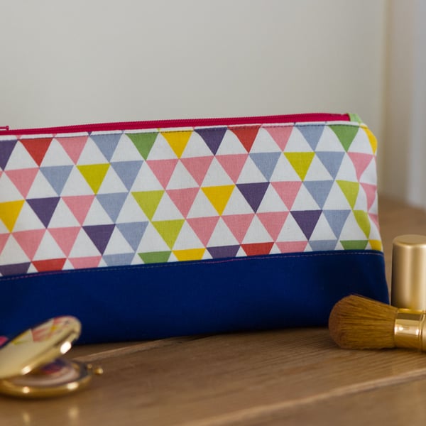 Zip pouch in a really useful size, perfect as a make up bag or large pencil case