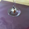Wine charm. Napkin ring. Gingerbread boy glass charm. CC461