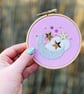 Embroidery Hoop Art - Moon And Stars