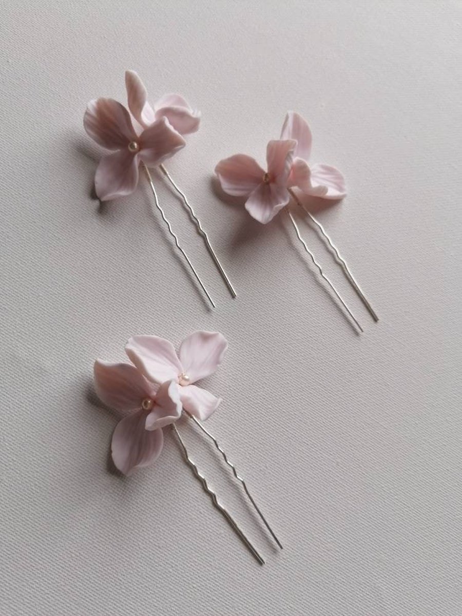 Bridal floral hairpins, bridal hair accessories... - Folksy