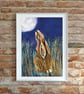 Moon Gazing Hare Art Print 