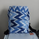 Coated cotton chevron print drybag