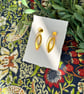 Gold Mirror Acrylic Open Marquise Cut Out Earrings - Image 7