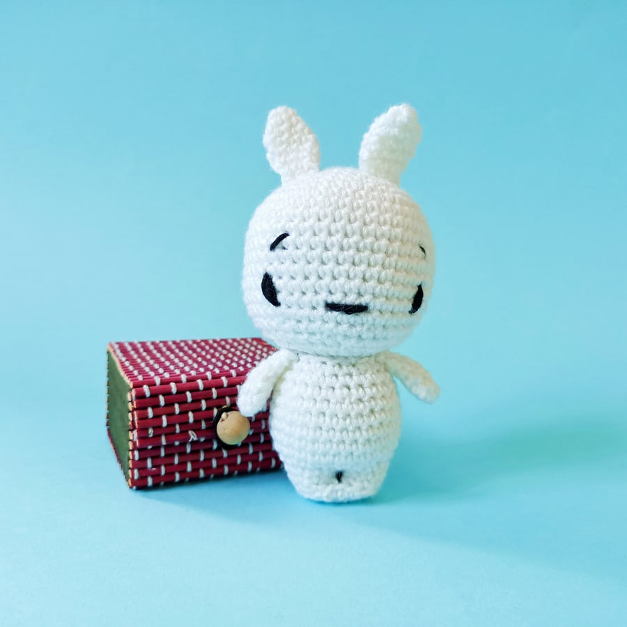 Handmade Crochet White Bunny Amigurumi Toy