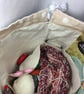 Extra Large drawstring knitting bag with dog print, multi pockets project bag - Image 6
